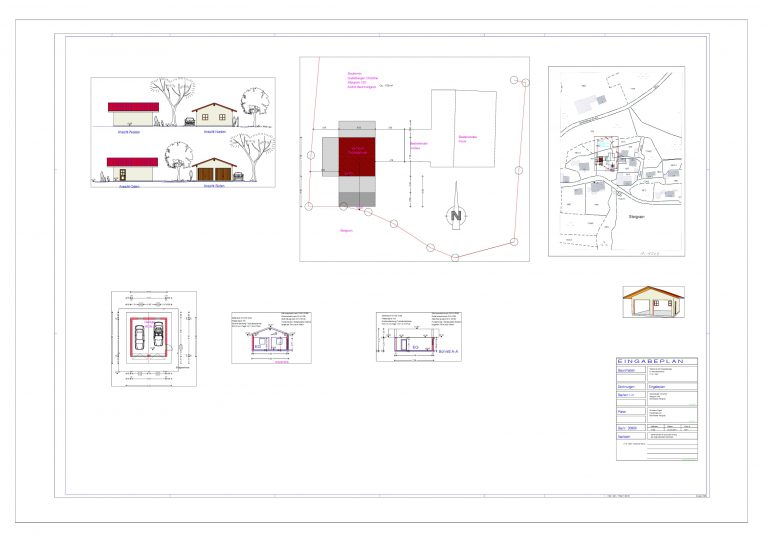 Eingabeplan für eine Garage